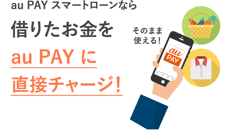 au PAY スマートローンなら借りたお金を au PAY に直接チャージ！そのまま使える！